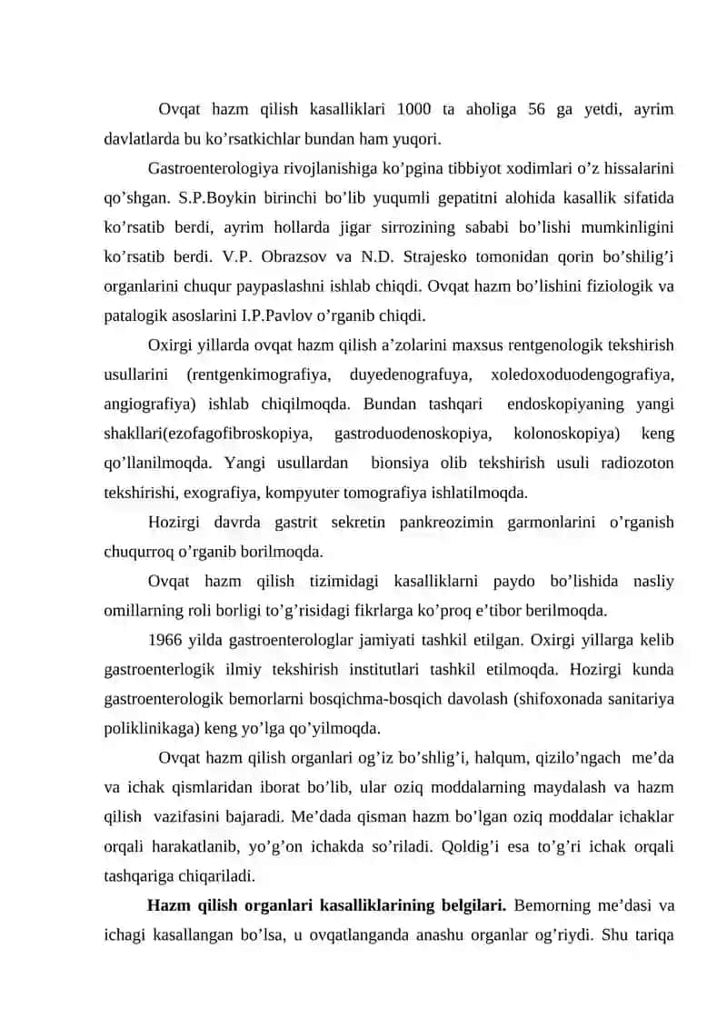 Ovqat hazm qilish kasalliklari 2