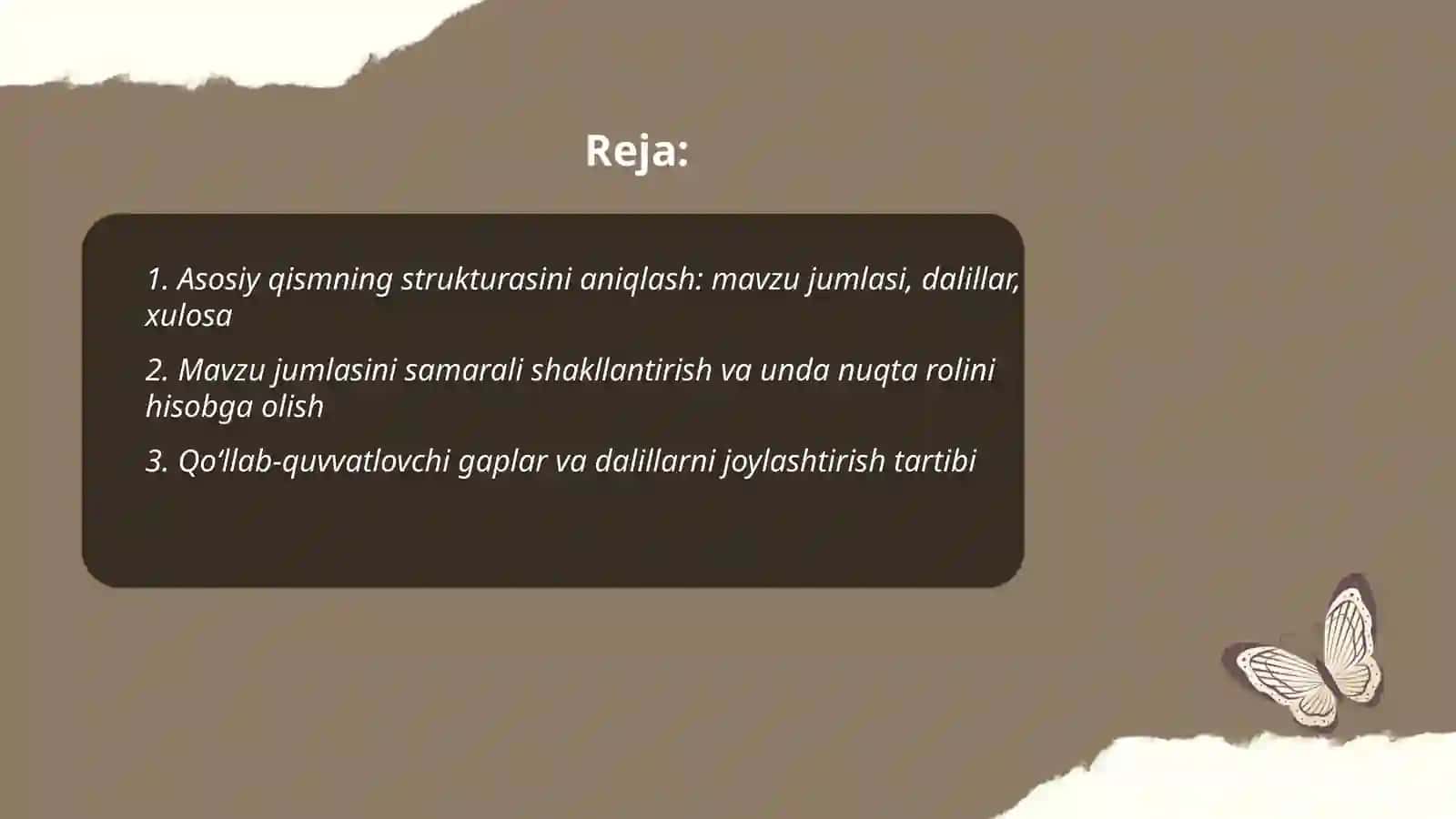 Asosiy qismning strukturasini aniqlash 2