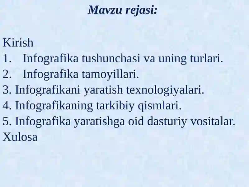 Infografikani yaratish texnologiyalari 2