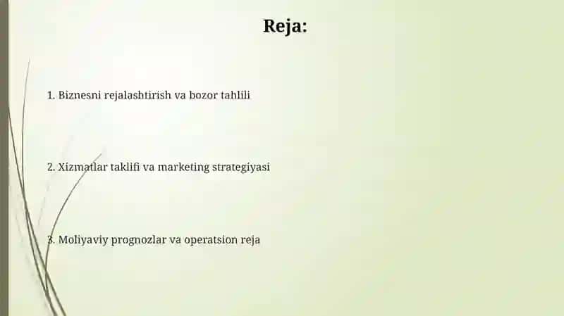 Biznes-reja va Bozor Tahlili 2
