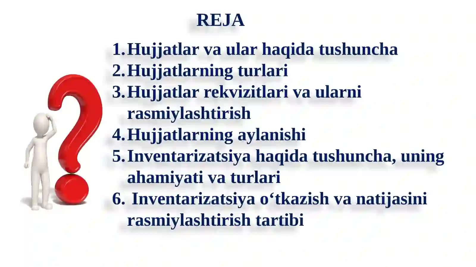 HUJJATLASHTIRISH VA INVENTARIZATSIYA 2