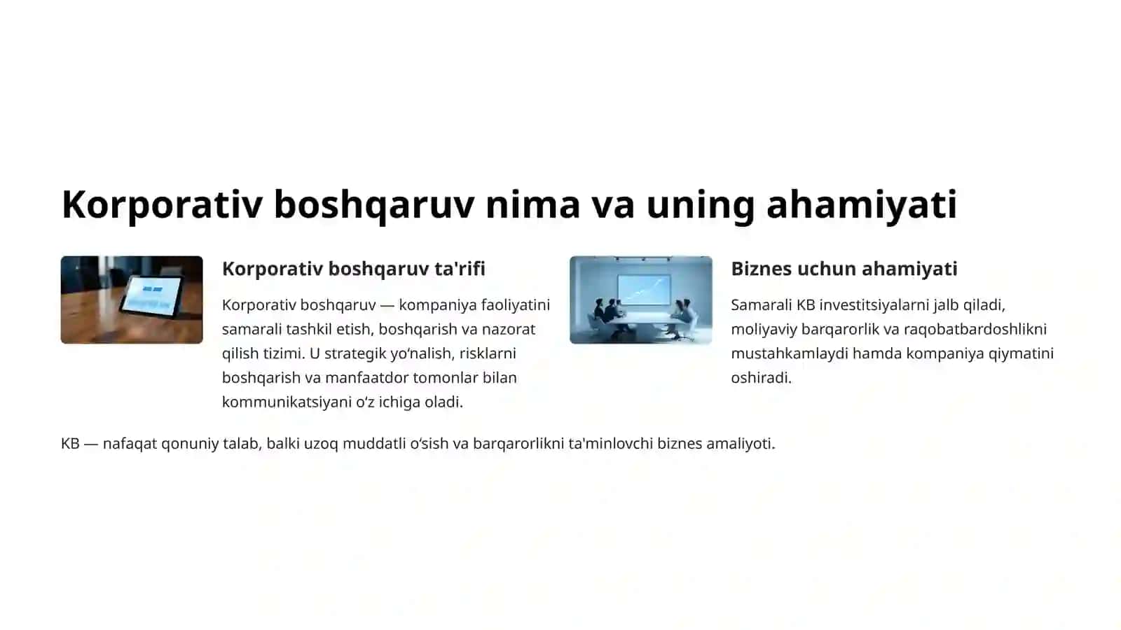 Korporativ boshqaruv samaradorligini baholash usullari 2