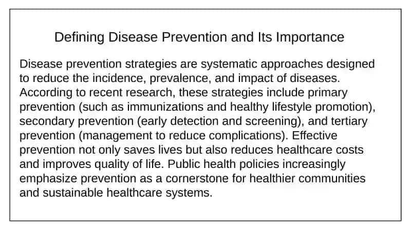 Disease Prevention Strategies Presentation. 2