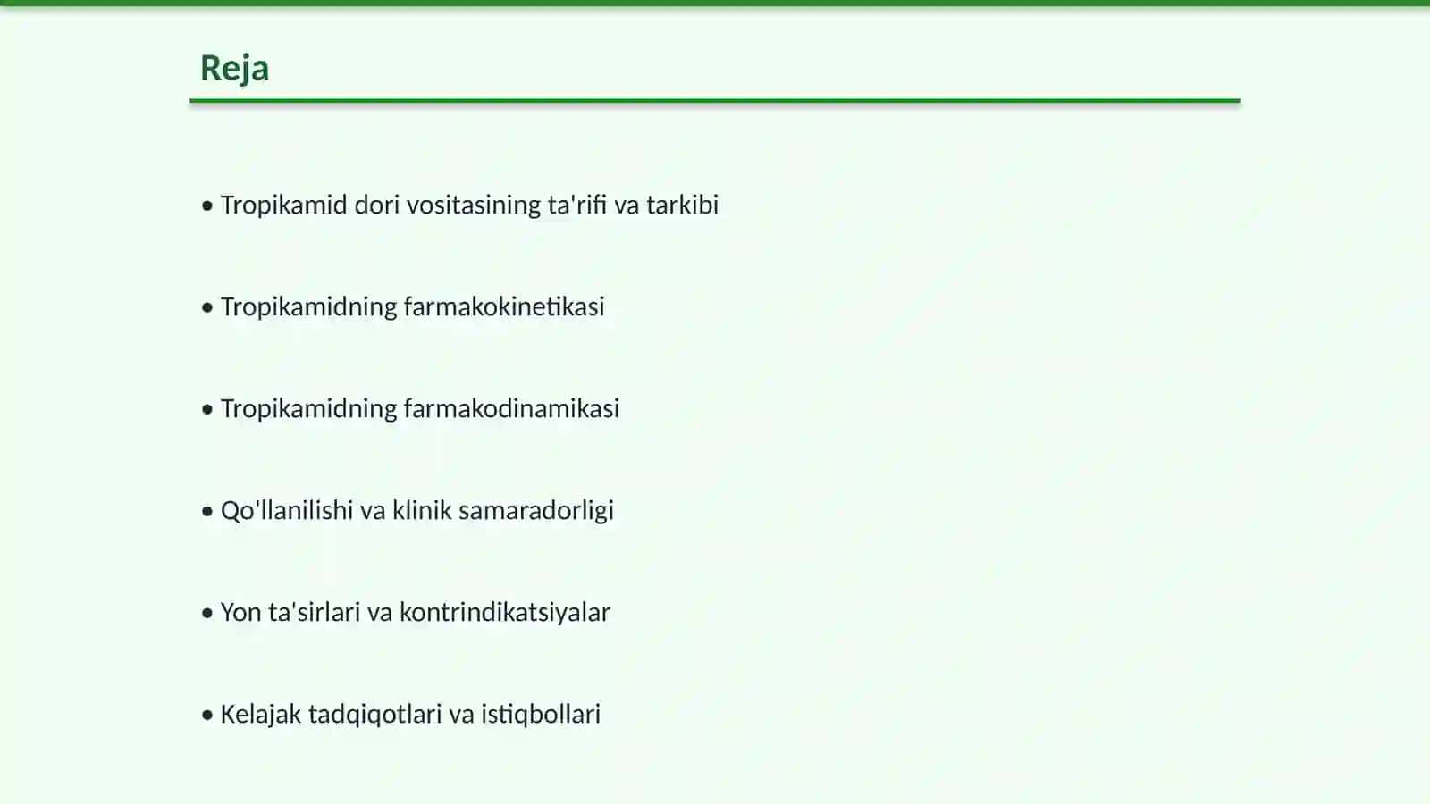 Tropikamid dori vositasining farmakalogiyasi 2