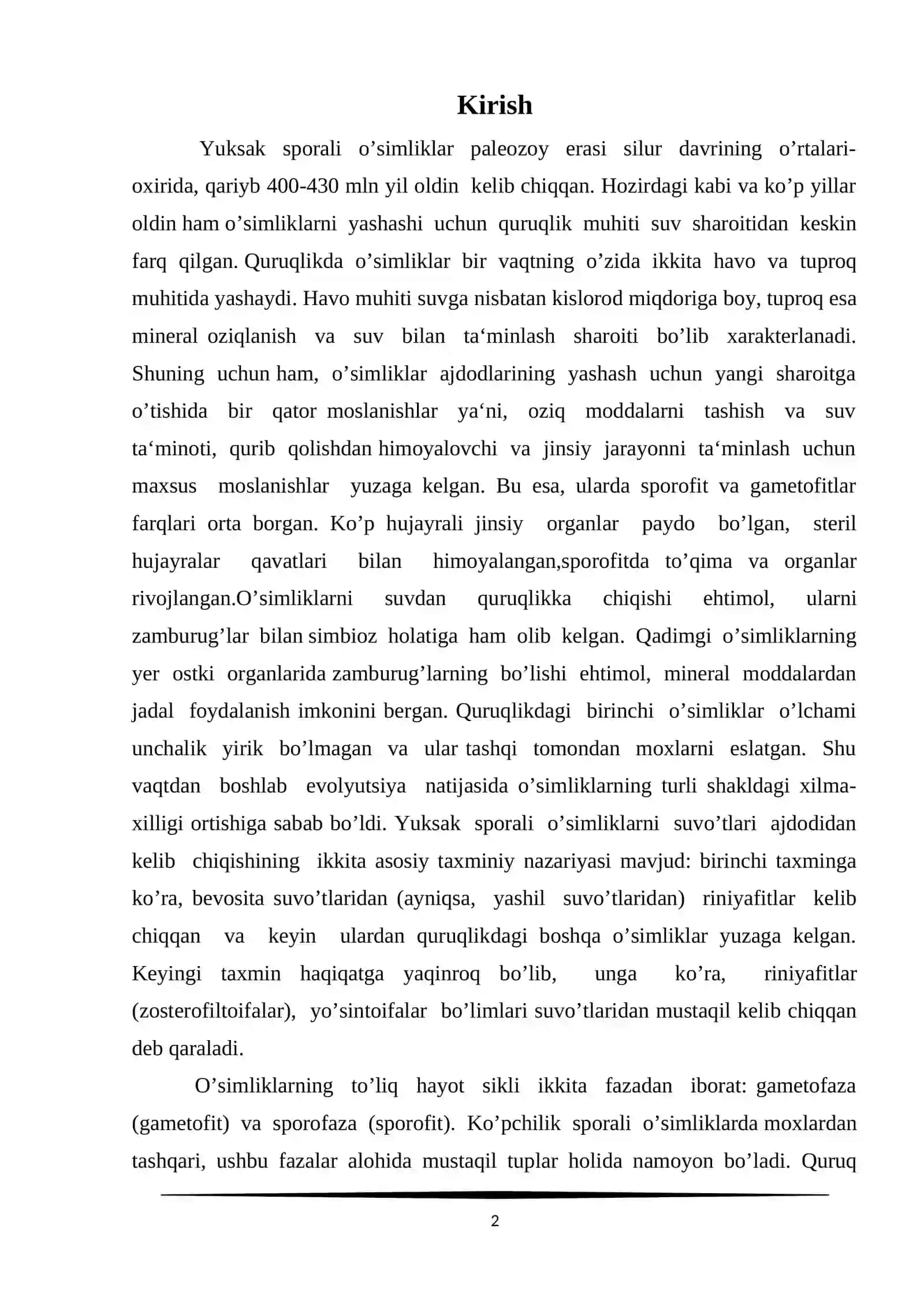 Yo'sintoifa   o'simliklar bo'limi. 2