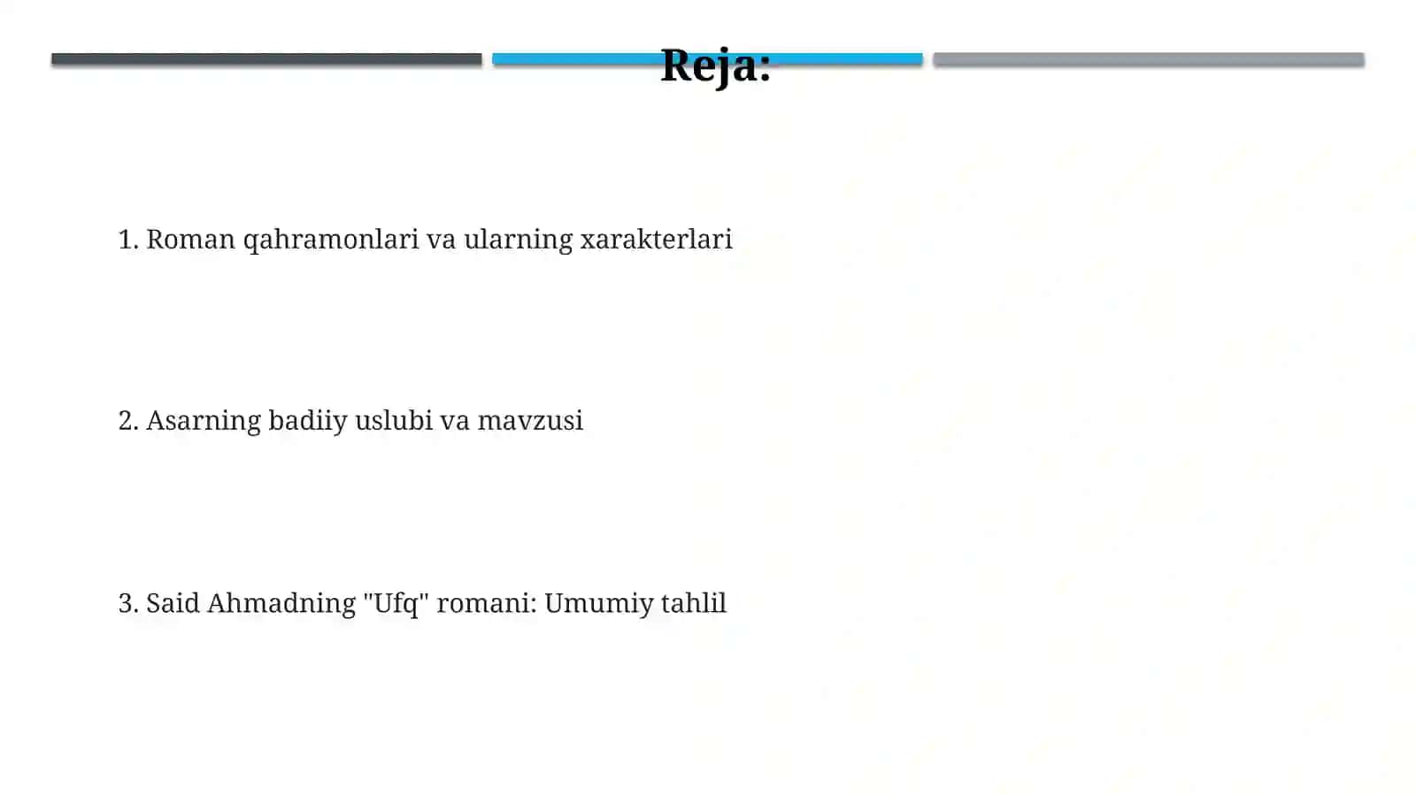 Said Ahmadning "Ufq" romani tahlili 2