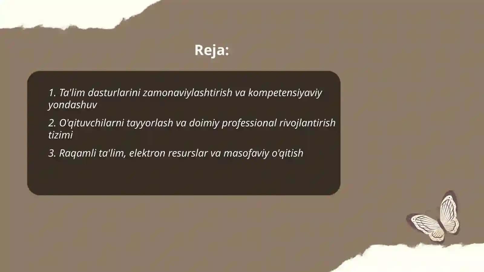 O'zbekiston ta'lim sohasidagi islohatlar 2