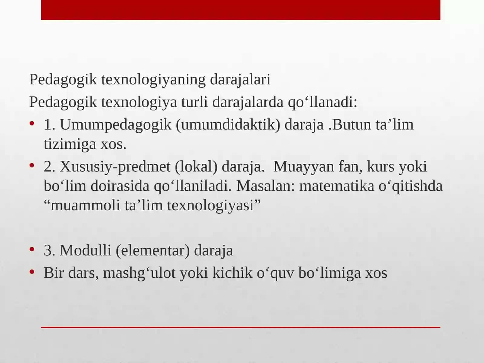 Pedagogiktexnologiya Darajalari 2