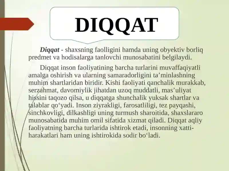 Diqqat va Xotira 2