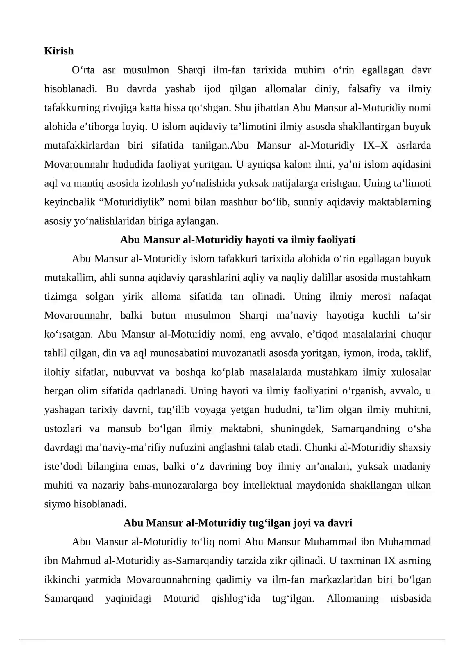 Abu Mansur al-Moturidiy 2