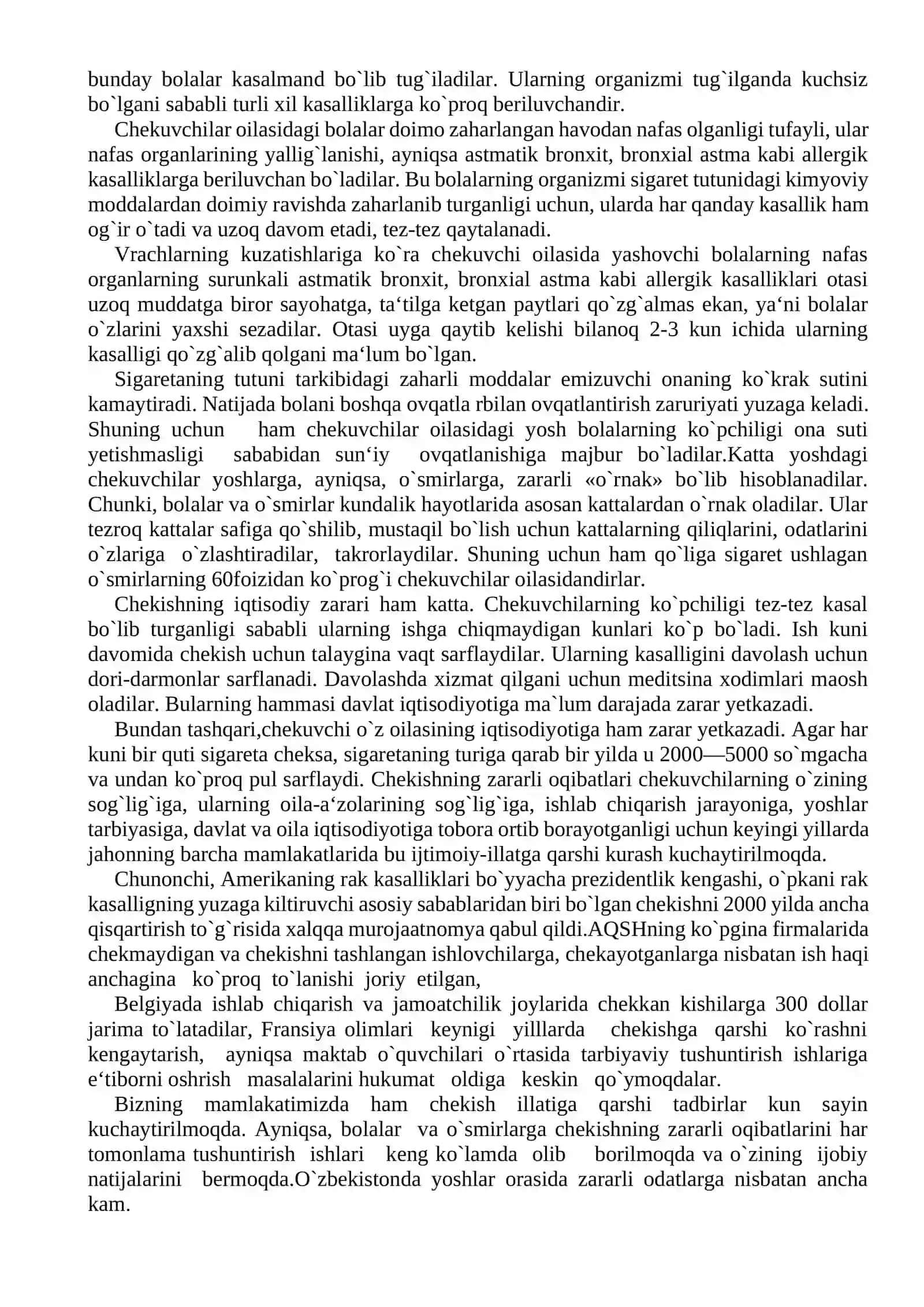 Zararli odatlar; kashandalik, spirtli ichimliklar 2