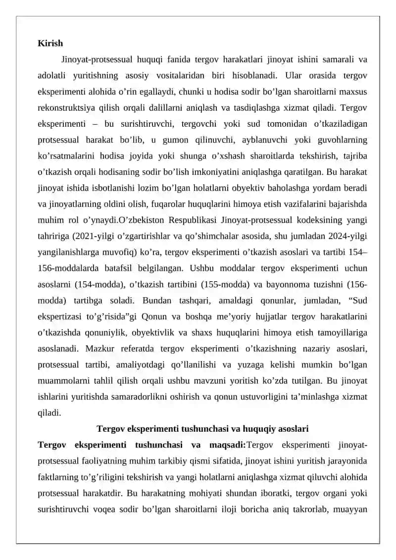 Tergov eksperimenti o’tkazish asoslari va tartibi 2