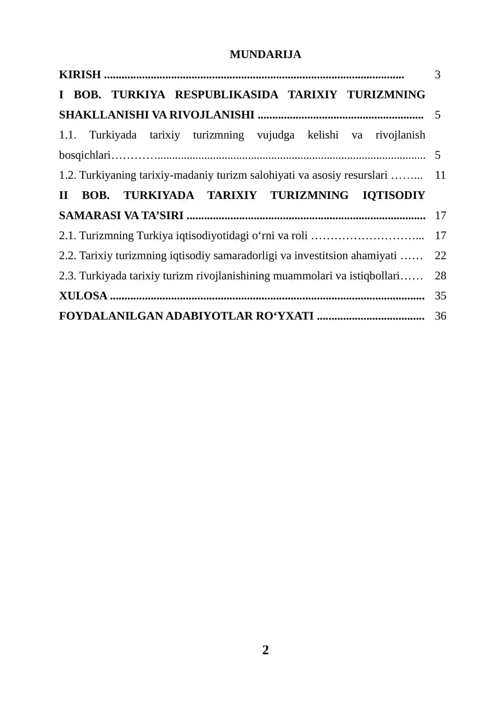 TURKIYA RESPUBLIKASIDA TARIXIY TURIZM VA UNING IQTISODIY SAMARASI 2