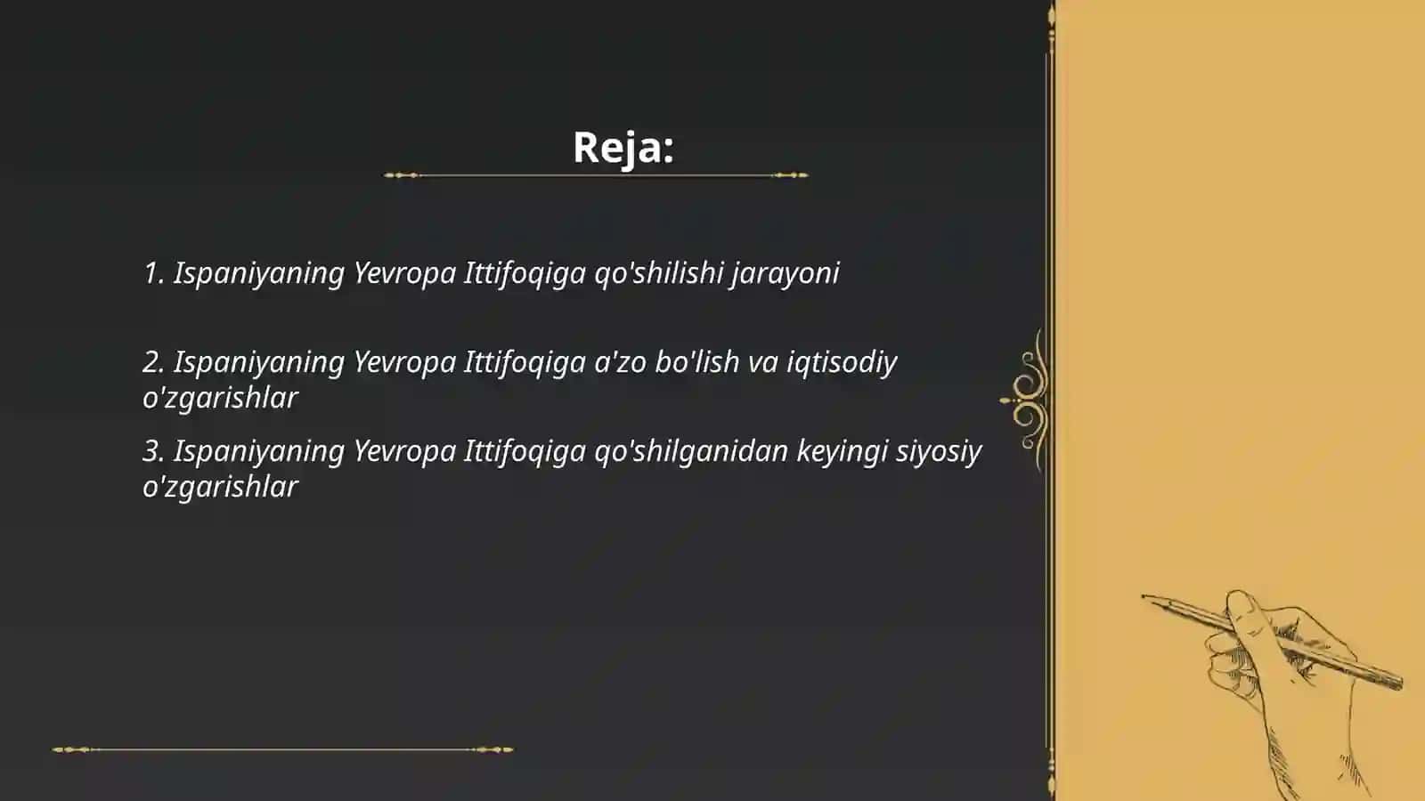 Ispaniya Yevropa Ittifoqiga qo'shilishi jarayoni 2
