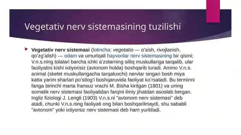 Vegetativ nerv sistemasi 2