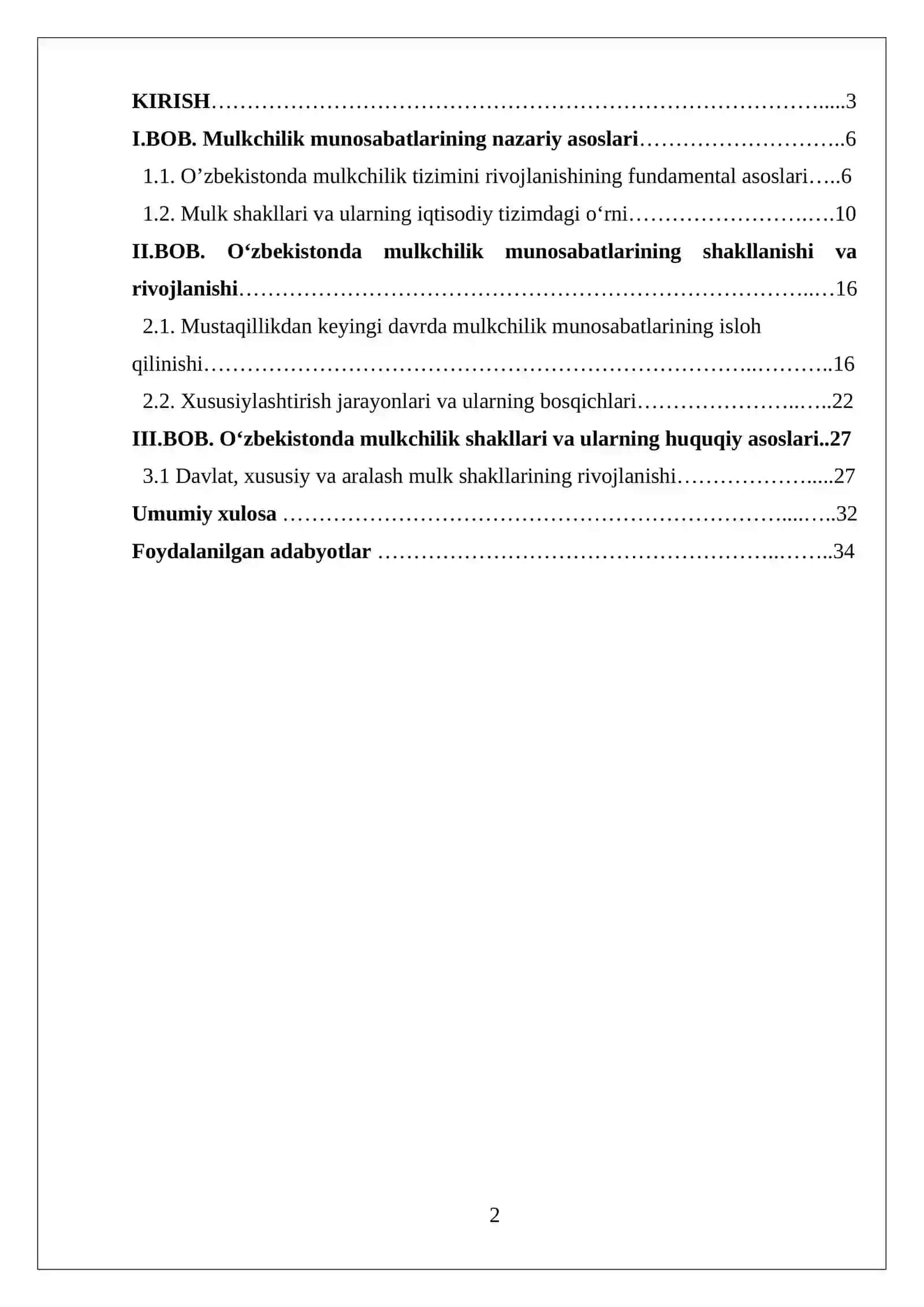 O’zbekistonda mulkchilik munosabatlari 2