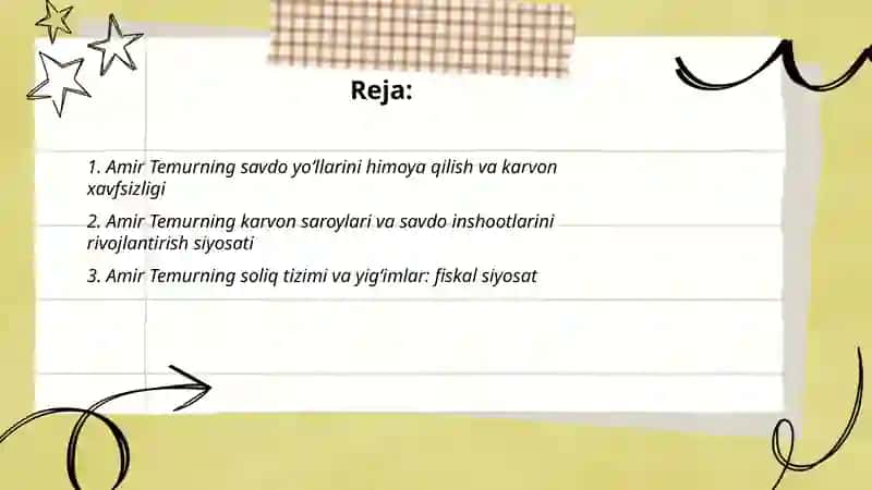 Amir Temurning iqtisodi gʻoyalari 2