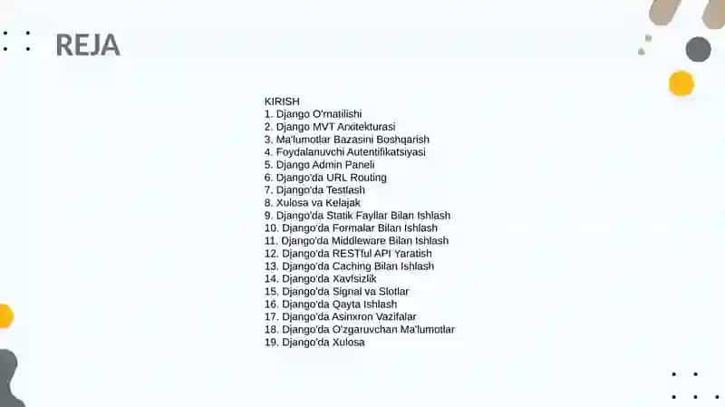Pythonda Django kutubxonasibilan ishlash 2