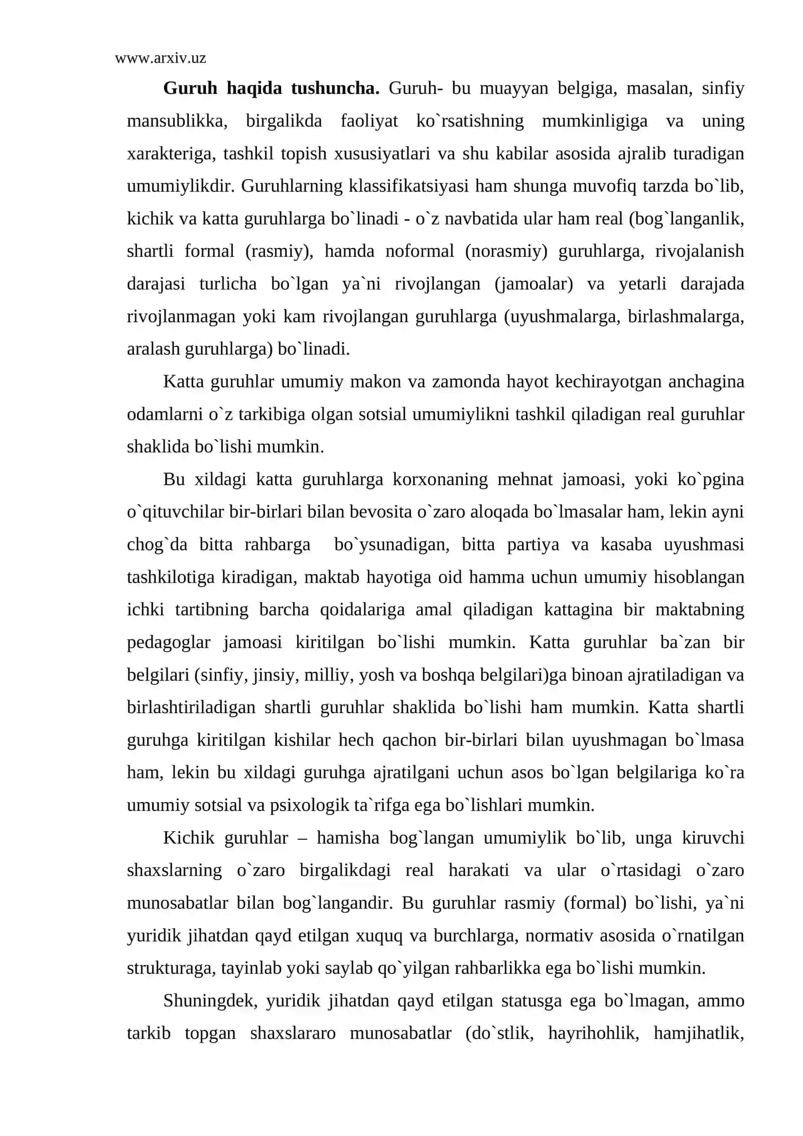 Guruh haqida tushuncha 2