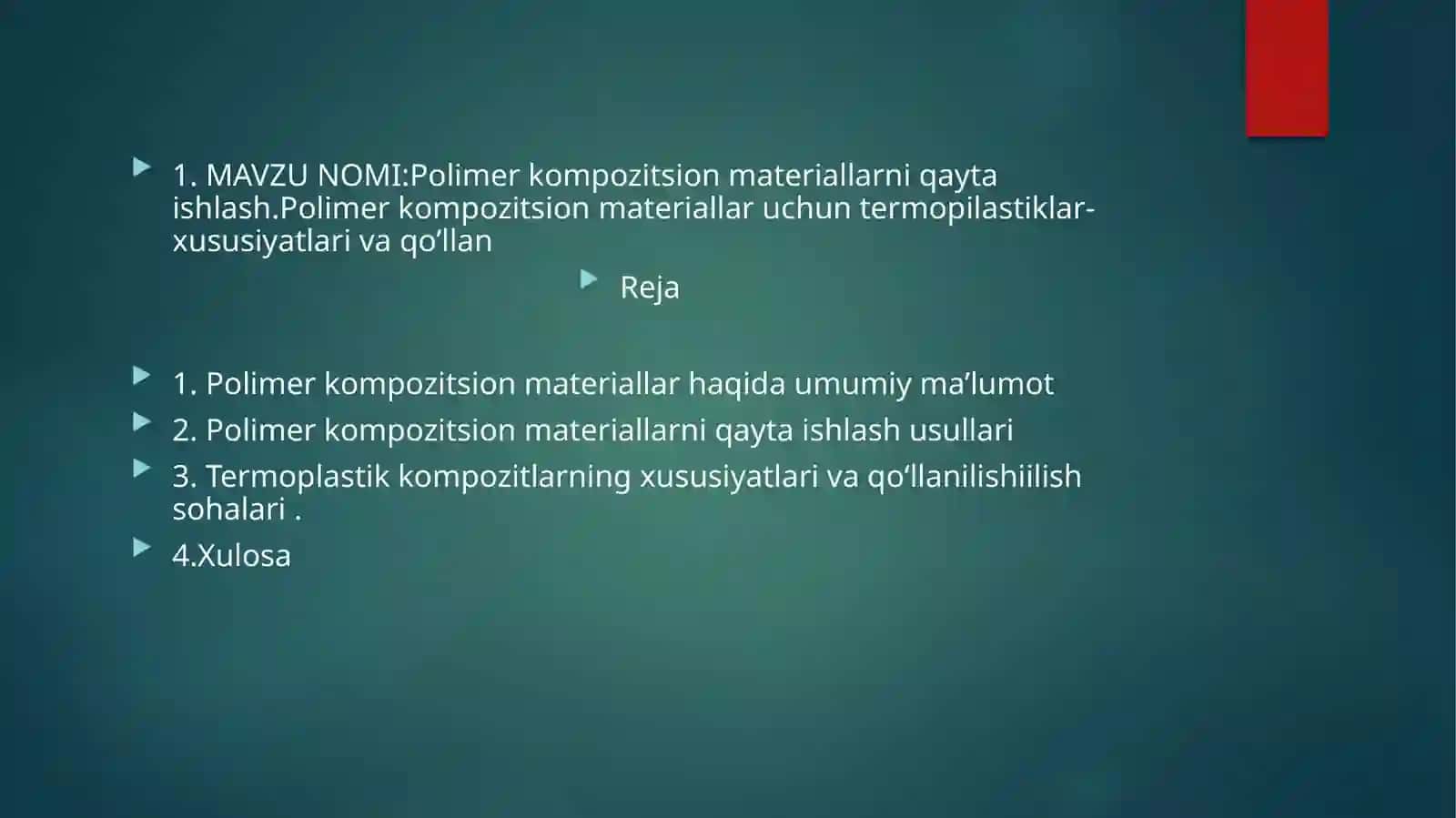 Polimer kompozitsion materiallar 2