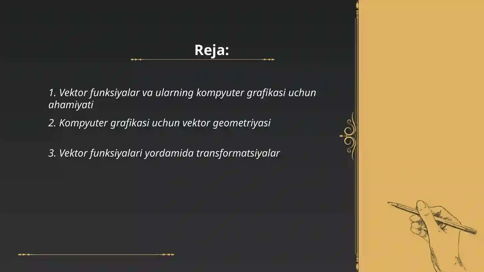 vektor funksiyalarning kompyuter grafikasidagi tadbiqlari 2