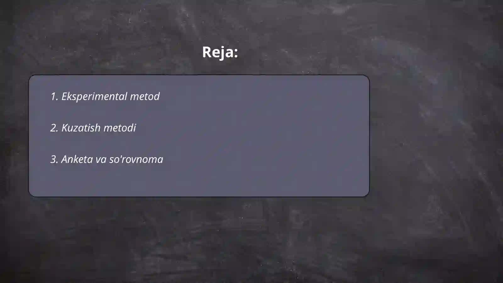 Hozirgi zamon psixologiyasining tadqiqot metodlari 2
