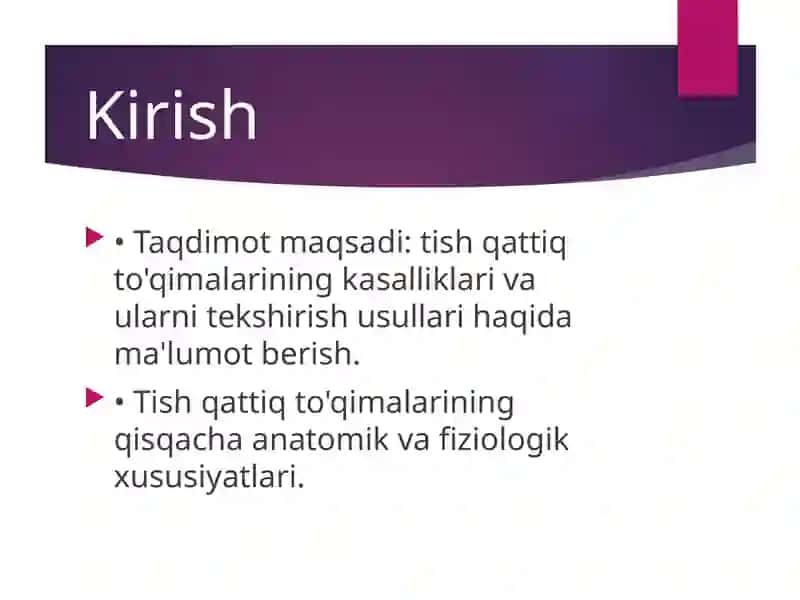 Tishqattiq to'qima kasalliklari 2