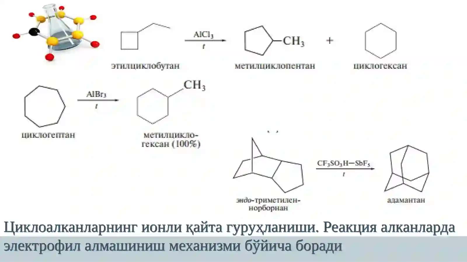 Циклоалканларда қайта гуруҳланиш реакциялари 2