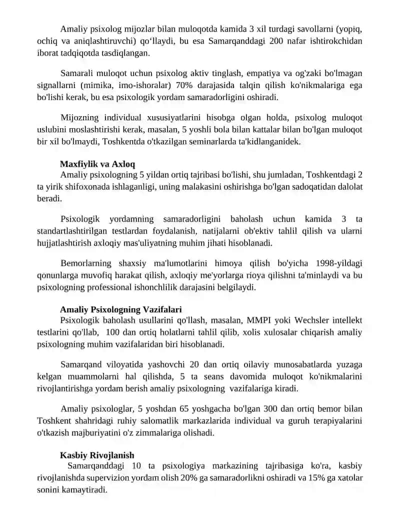 Amaliyotchi psixologning vazifasi 2