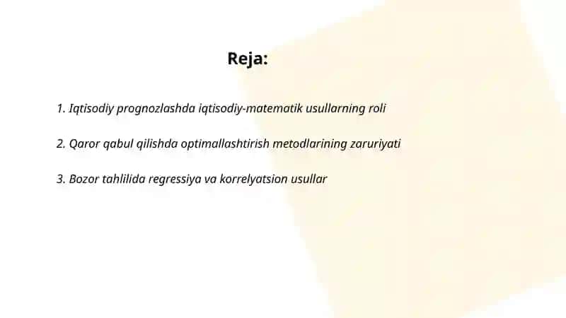 Iqtisodiy-matematik usullar 2