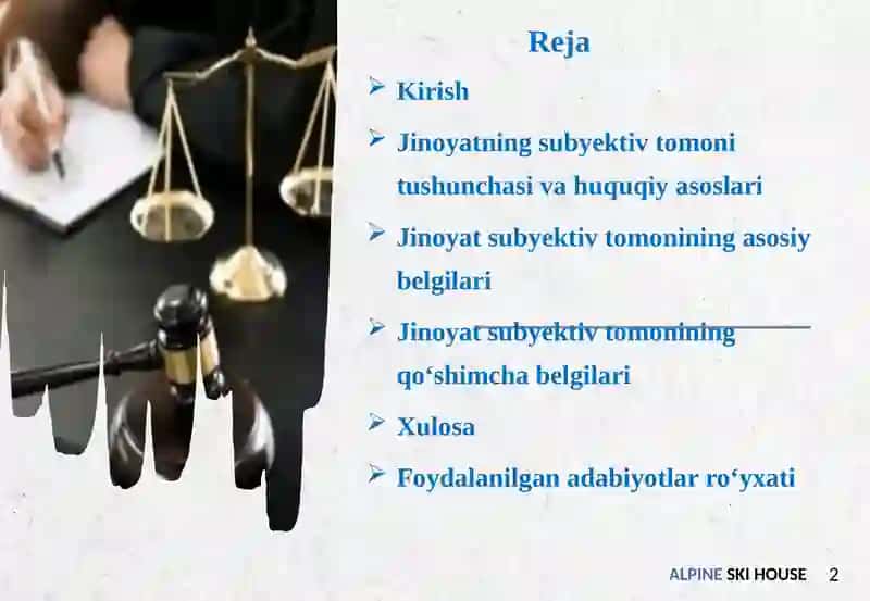 Jinoyatning subyekitv tomonitushunchasi 2