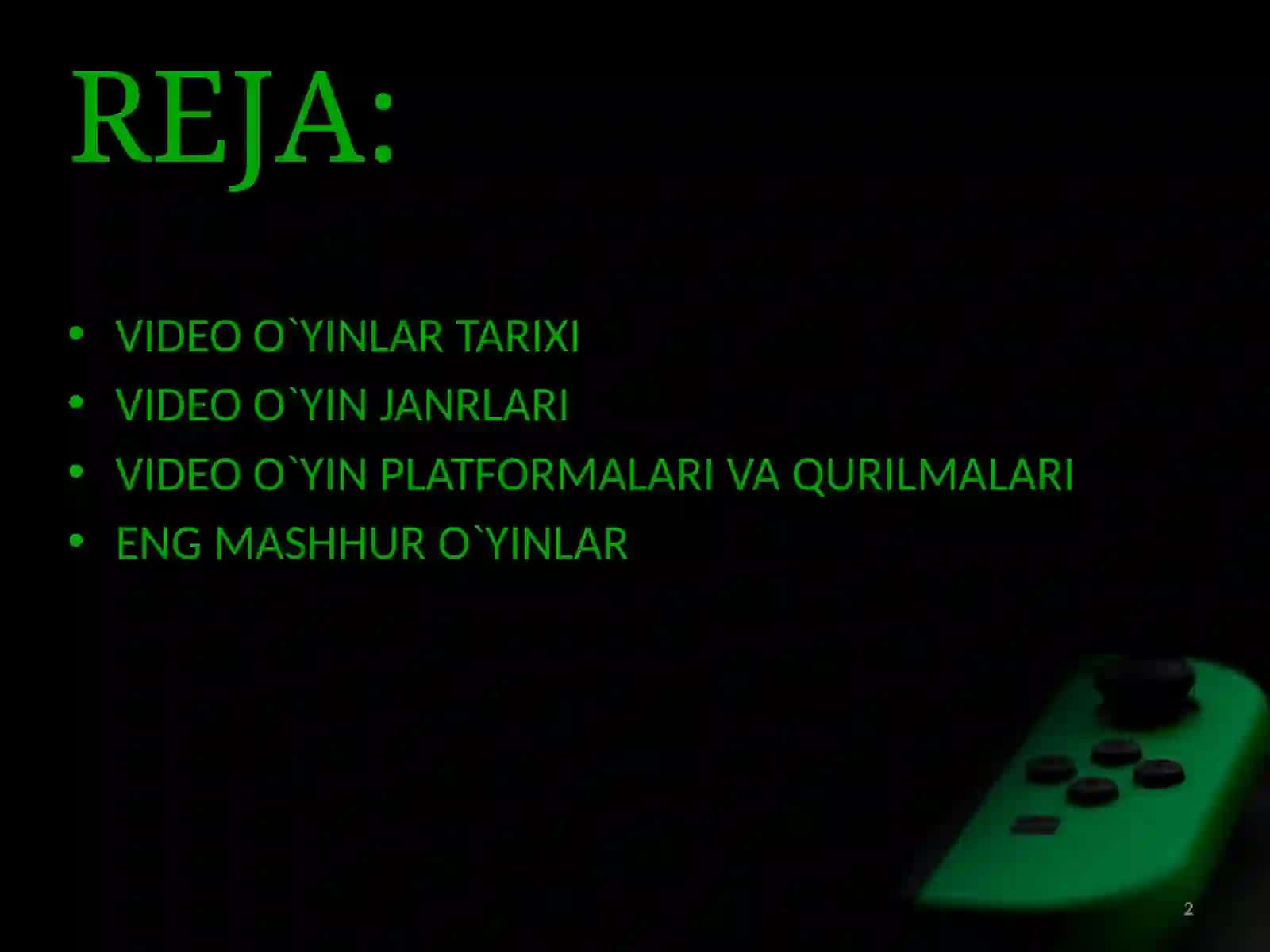 VIDEO O`YINLAR TARIXI 2