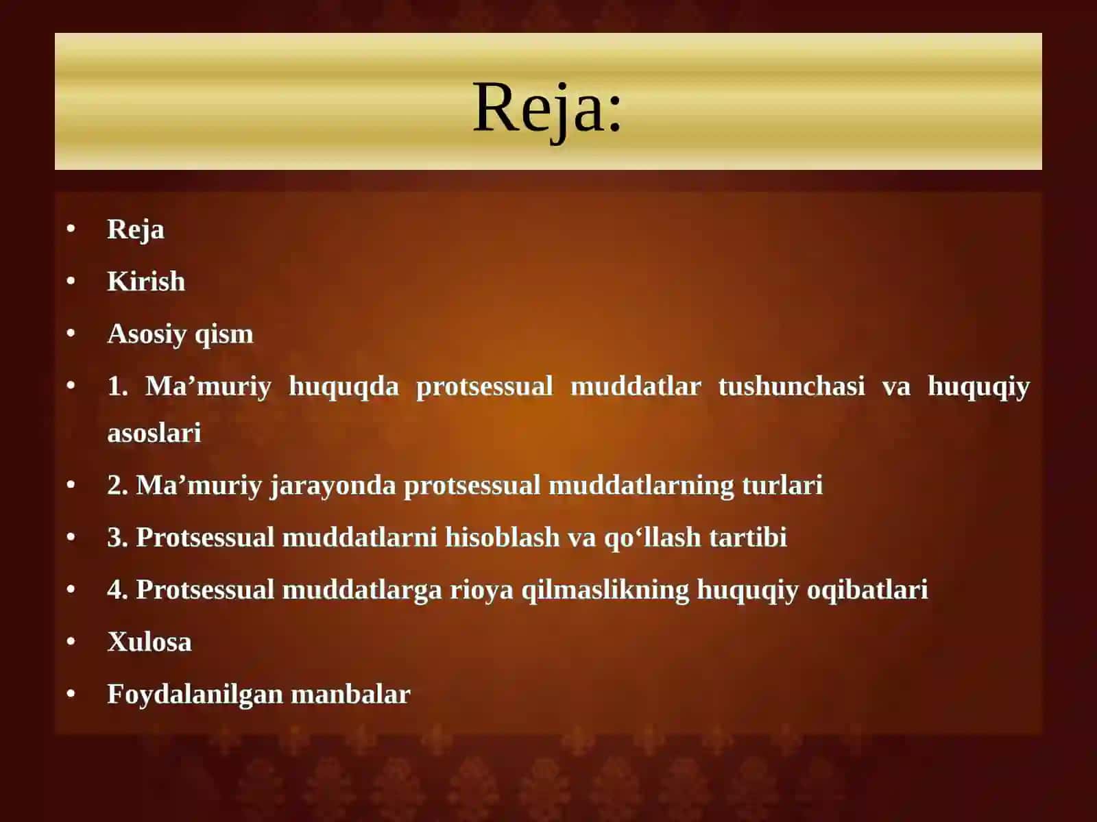 PROTSESSUAL MUDDATLAR 2