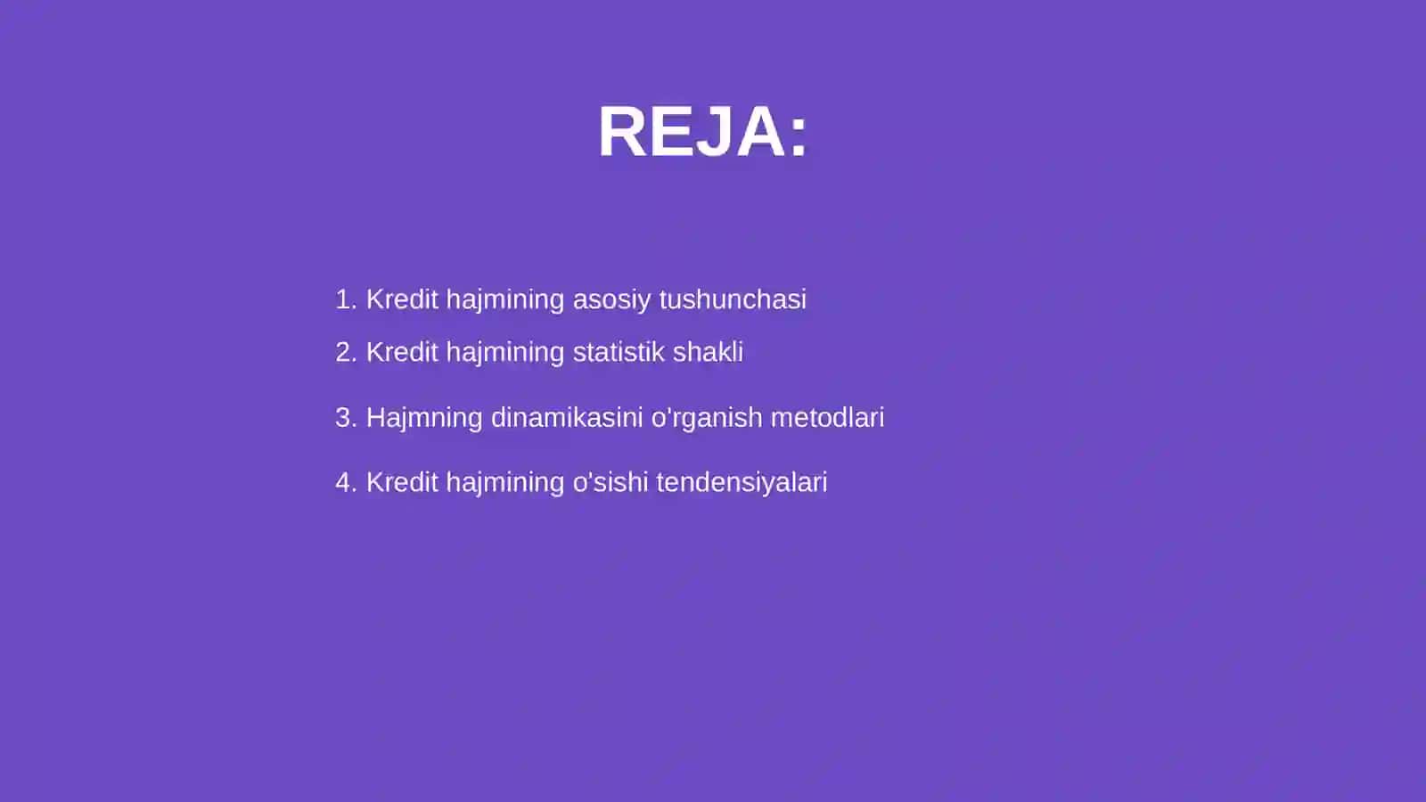Kredit hajmi va dinamikasini statistik jihatdan o'rganish 2