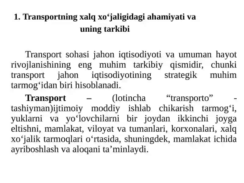 TRANSPORT, AXBOROT KOMMUNIKATSIYA INFRATUZILMASINING MINTAQAVIY RIVOJLANISH XUSUSIYATLARI 2