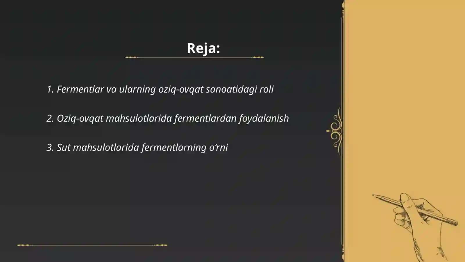 Fermentlarning oziq ovqat sanoatida qoʻllanilishi 2