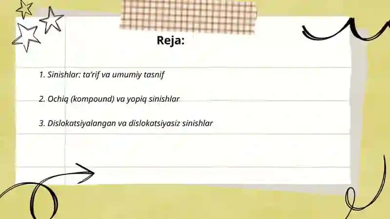 Sinishlar va uning turlari 2