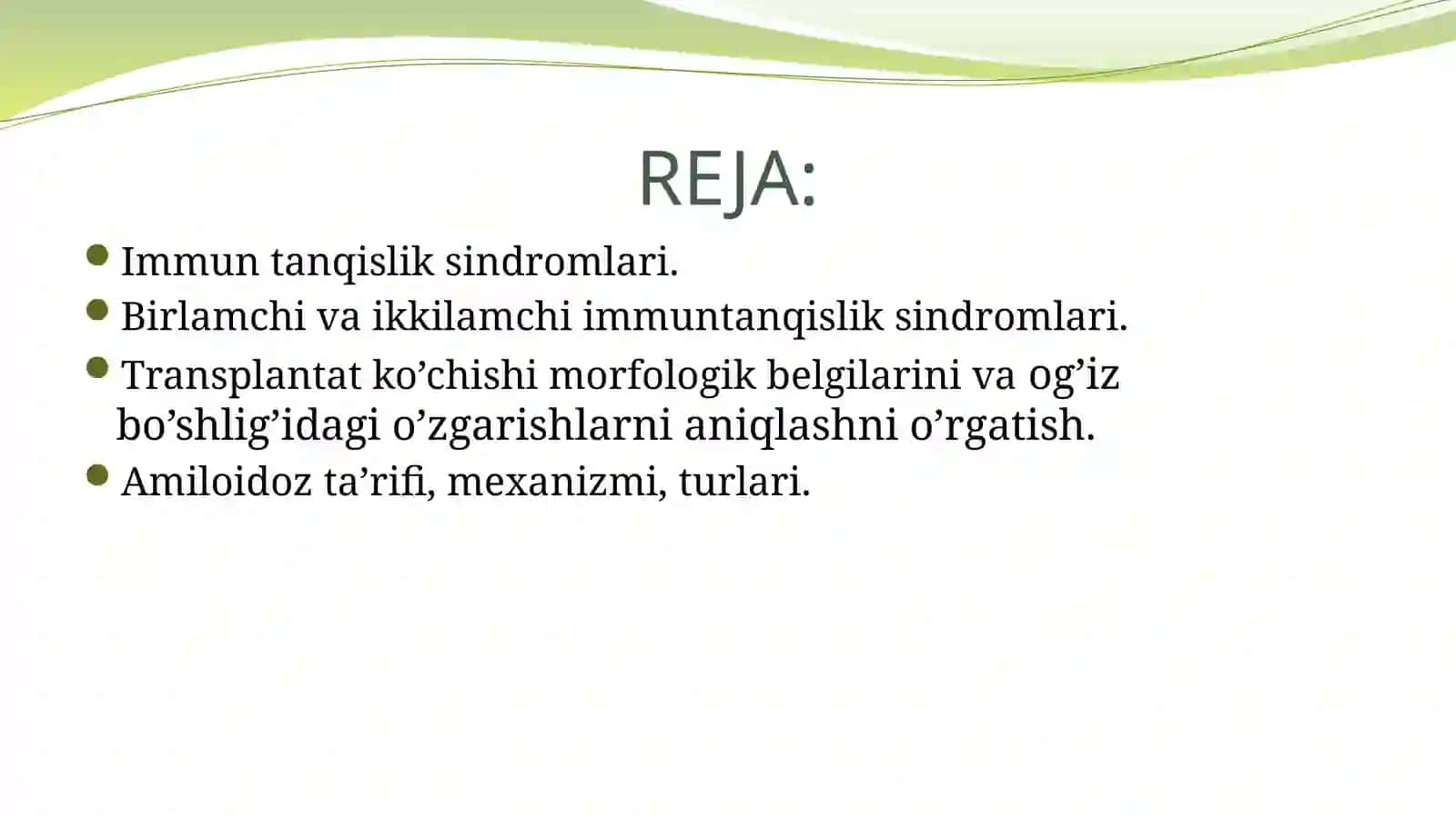 Immun tanqisligi sindromlari. Amiloidoz 2