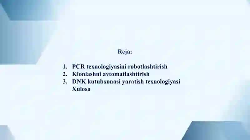 PCR qo'yish, DNK kutubxonasi, Bioinformatika. Modellashtirish 2