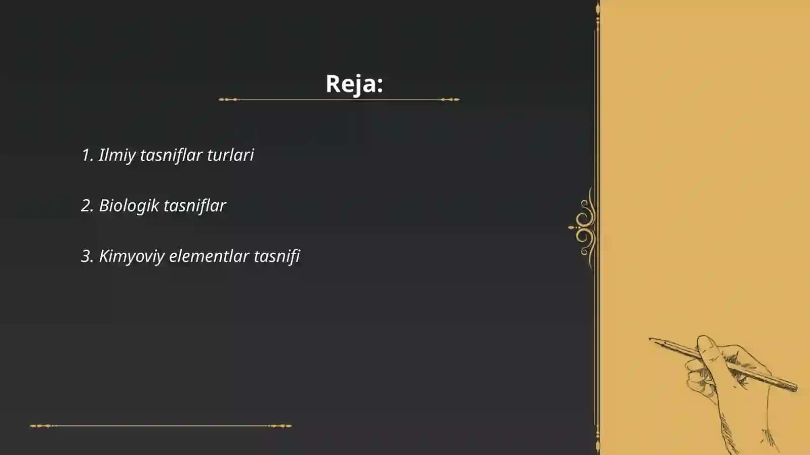 Ilmiy tasniflar va ularning xususiyatlari 2