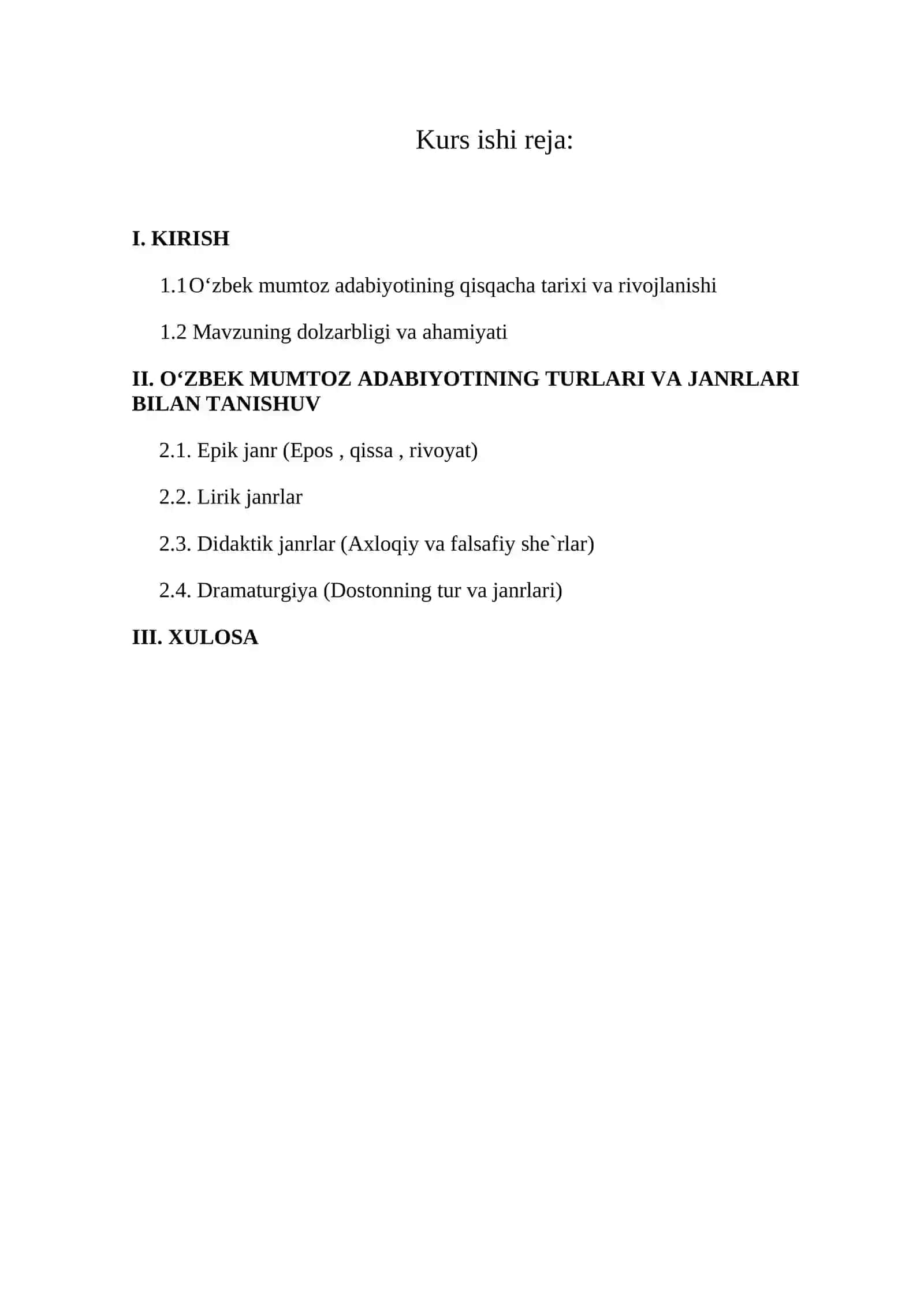 O‘zbek mumtoz adabiyoti Kurs ishi 2