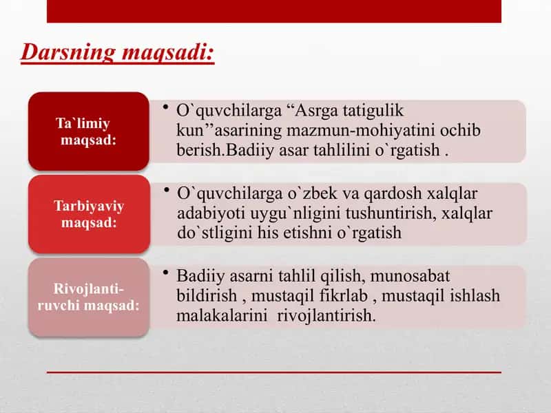 CHINGIZ AYTMATOVNING “ASRGA TATIGULIK KUN” ASARI 2