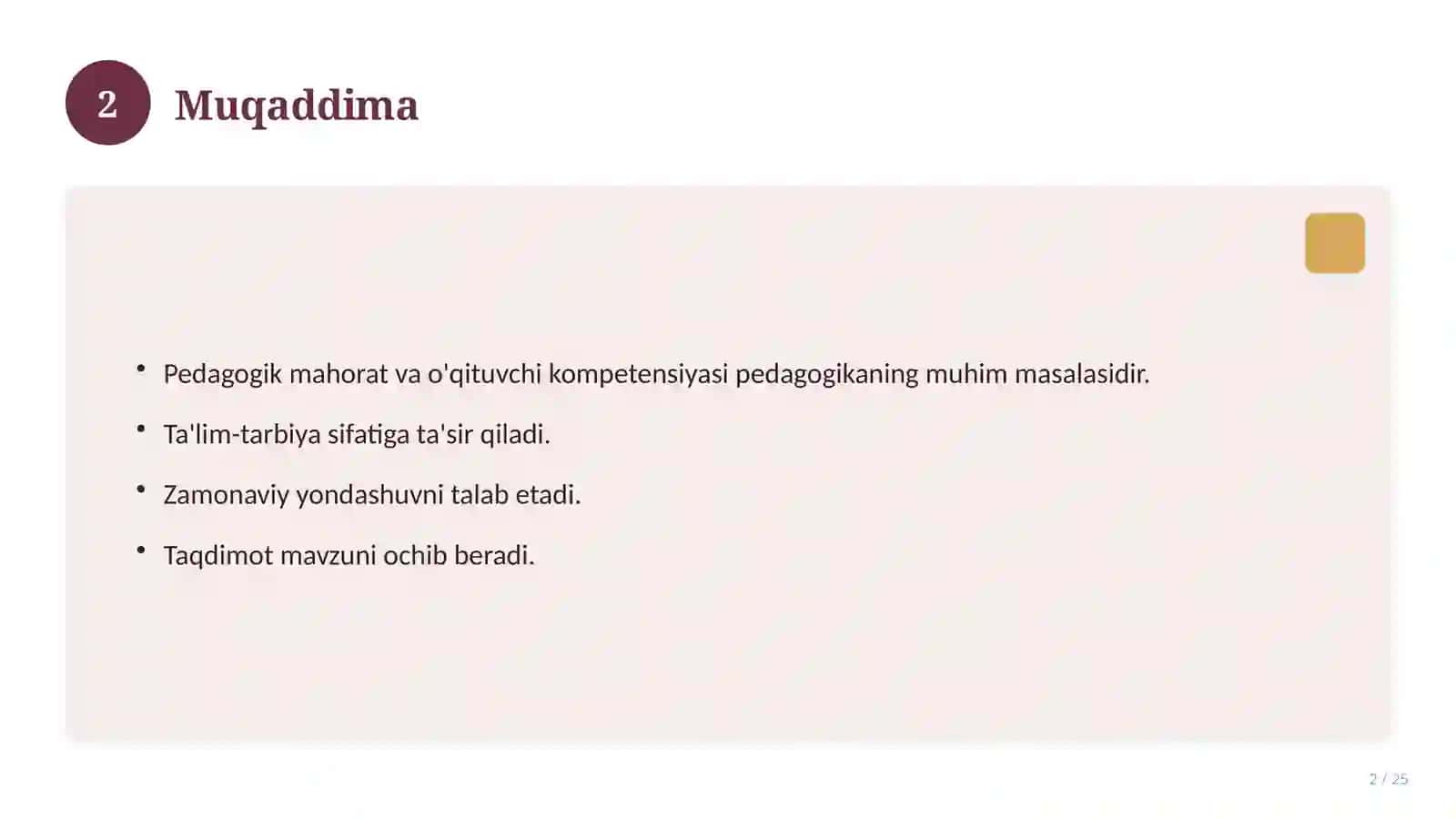 Pedagogik mahorat va o'qituvchi kompetensiyasi 2