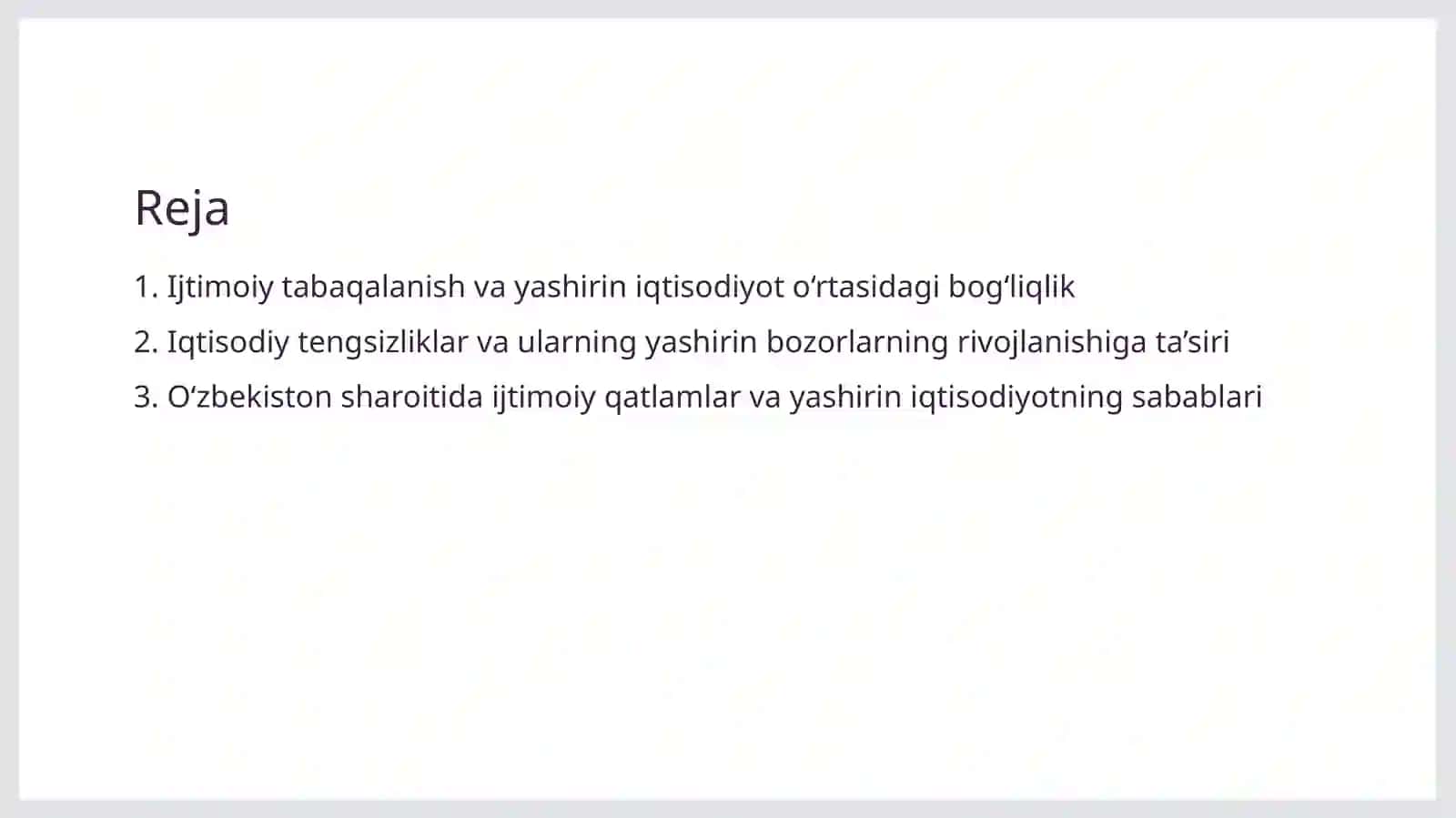 Yashirin iqtisodiyotning sababi:  aholining ijtimoiy tabaqalanishi 2