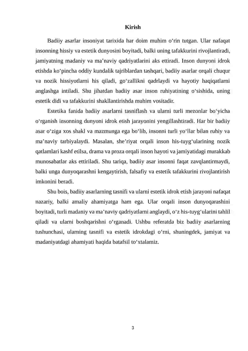 Badiiy asarlarning tasnifi 2
