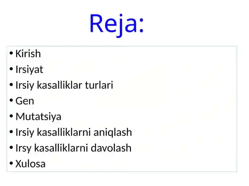 Irsiyat va Irsiy Kasalliklar 2