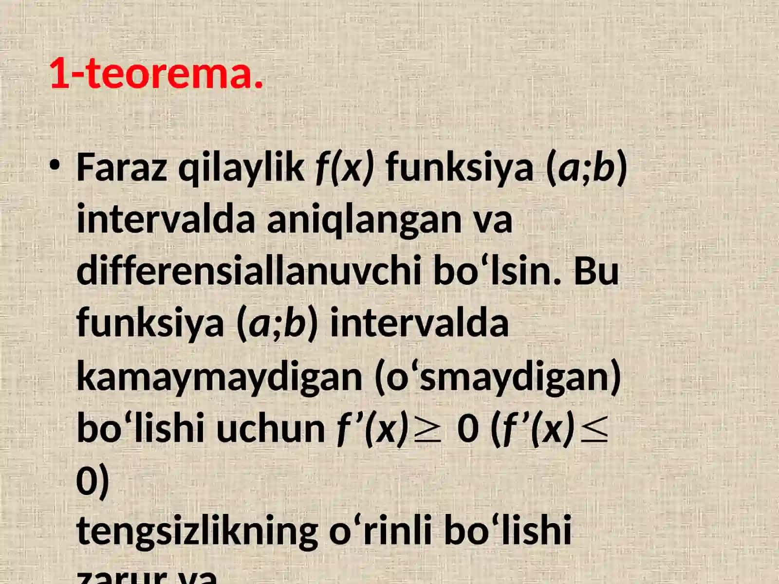 Farazqilaylik f(x) funksiyasi 2