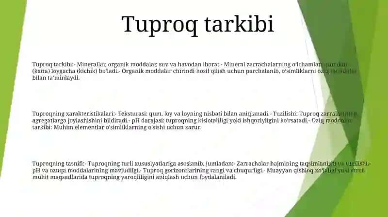 Tuproqlarga Tavsif Bering 2