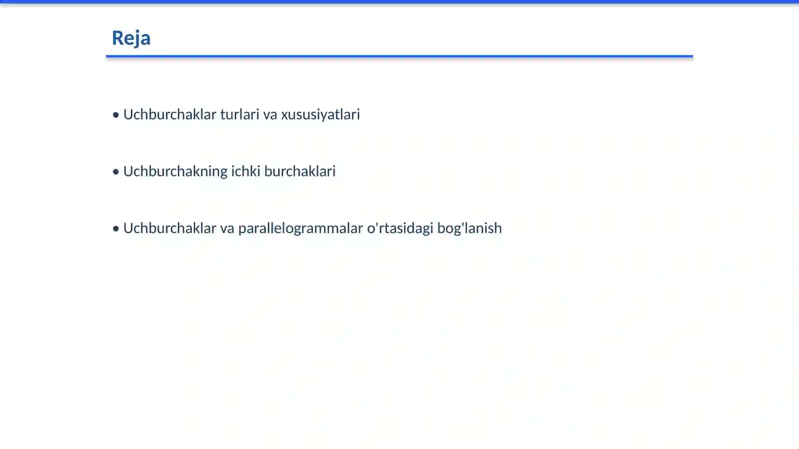 Uchburchaklar turlari va xususiyatlari 2