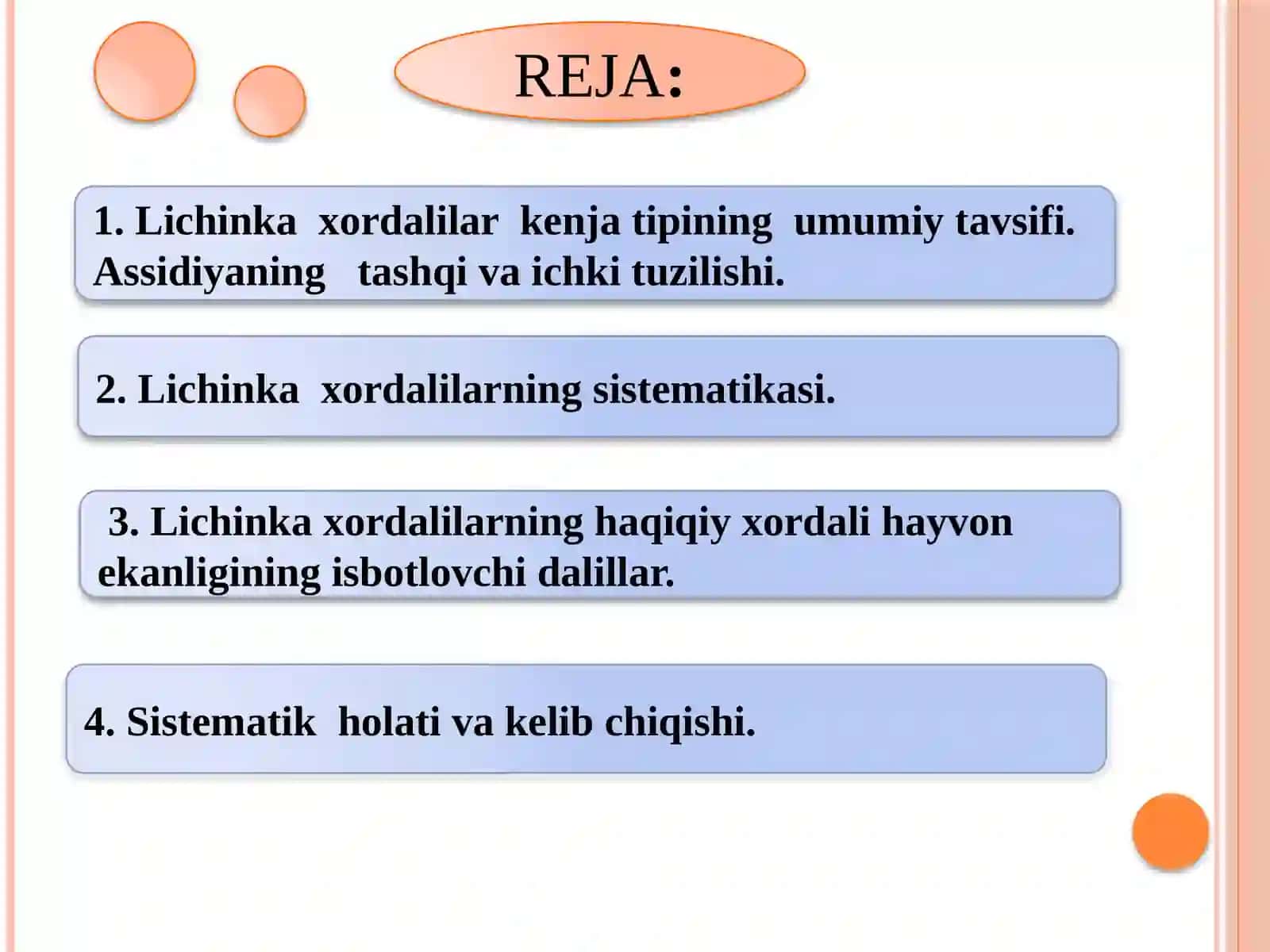 Lichinka xordalilar (Kenja tip) 2